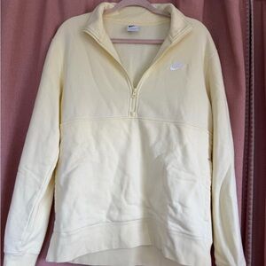 Nike Women's Soft Yellow Half-Zip Sweatshirt